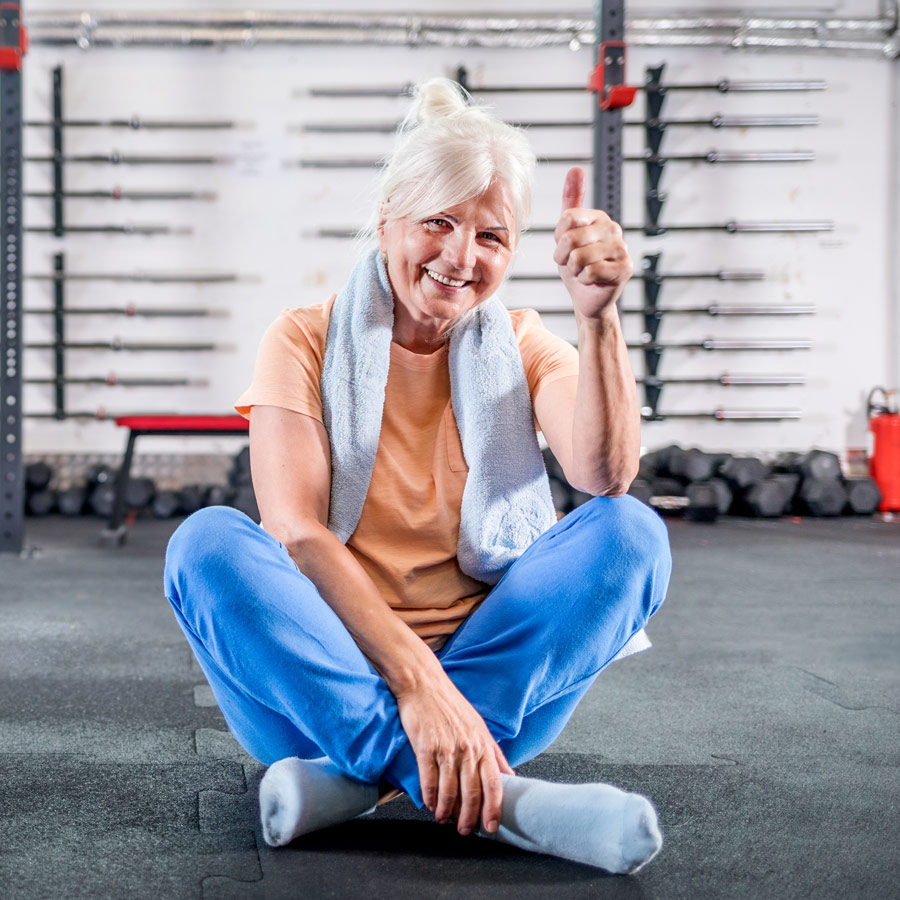 National Headquarters Neuropath Neuropathy Center Happy Senior Woman In The Fitness Club 